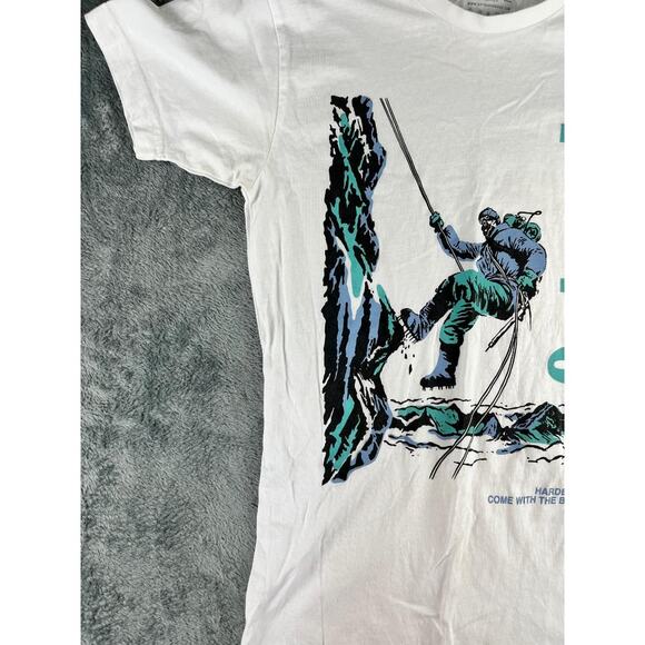 Vintage 90s Outrank Climbing T-Shirt Rock Climber Graphic Small Single Stitch - Picture 7 of 10